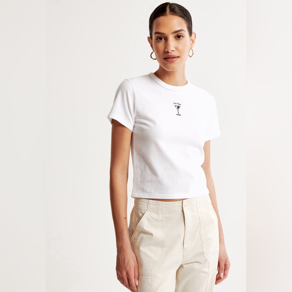 Abercrombie short-sleeve martini graphic skimming tee